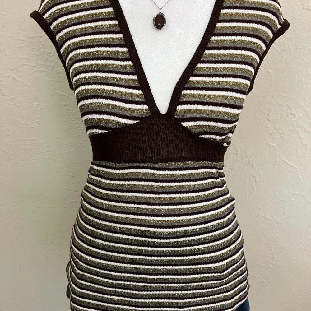 y2k girly boho downtown it girl knit top - Picture 3 of 7